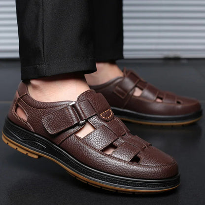 Veyra Paris™ | KAEL – Men's Genuine Leather Fisherman Sandals.