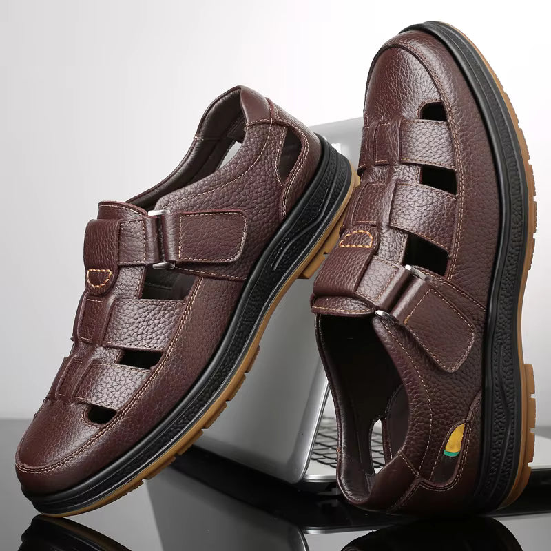 Veyra Paris™ | KAEL – Men's Genuine Leather Fisherman Sandals.