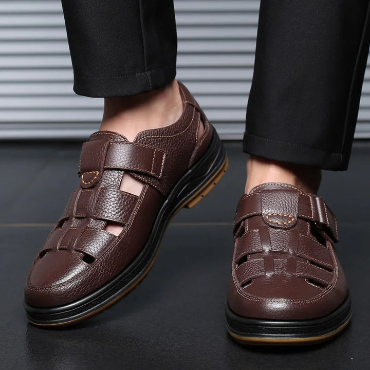 Veyra Paris™ | KAEL – Men's Genuine Leather Fisherman Sandals.