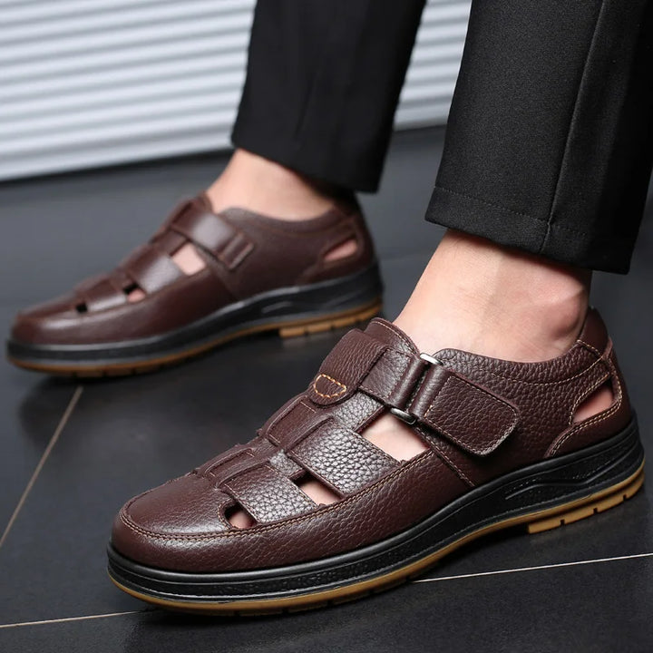 Veyra Paris™ | KAEL – Men's Genuine Leather Fisherman Sandals.