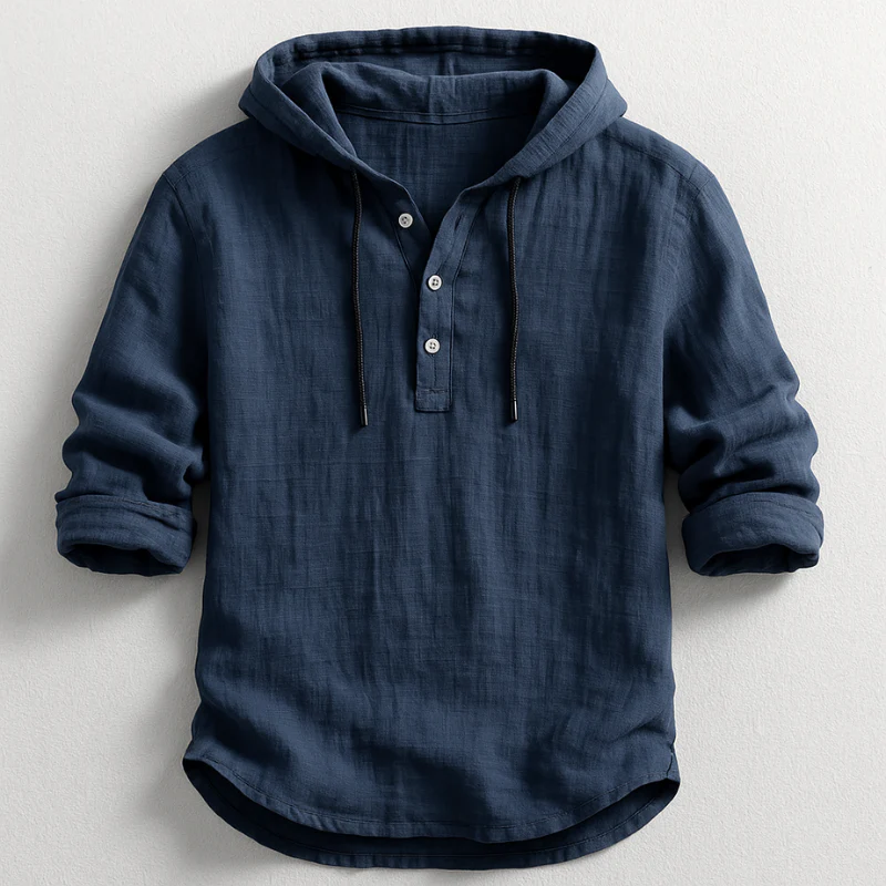 Veyra Paris™ | ADRIAN – Chemise en lin à capuche au style méditerranéen
