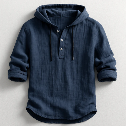 Veyra Paris™ | ADRIAN – Chemise en lin à capuche au style méditerranéen