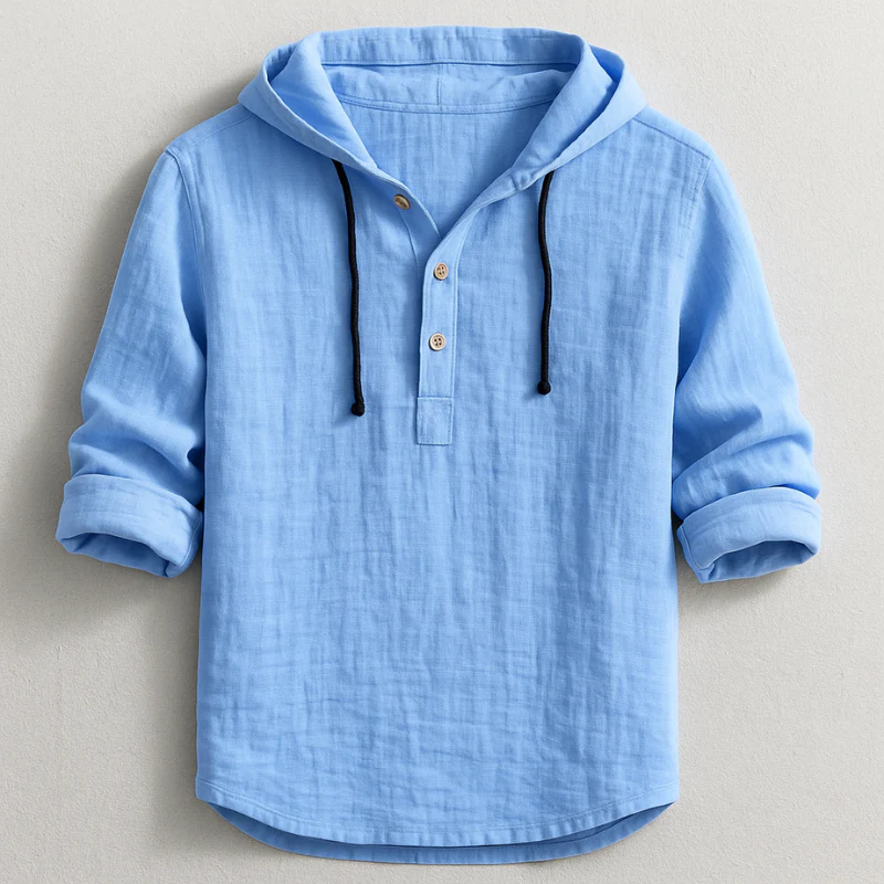 Veyra Paris™ | ADRIAN – Chemise en lin à capuche au style méditerranéen