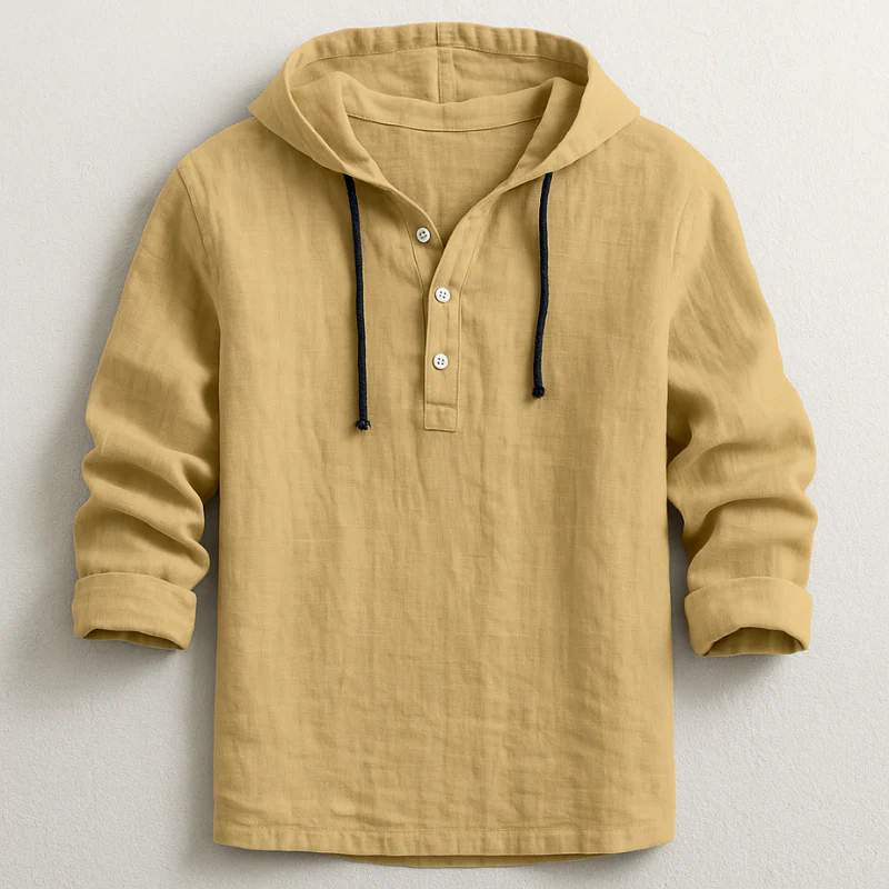 Veyra Paris™ | ADRIAN – Chemise en lin à capuche au style méditerranéen
