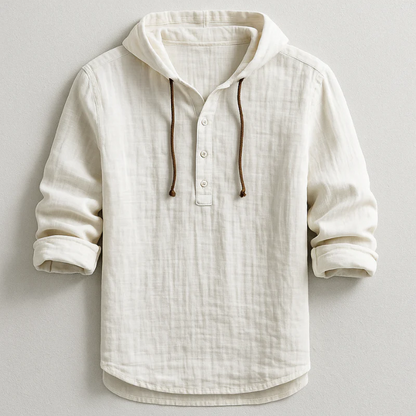 Veyra Paris™ | ADRIAN – Chemise en lin à capuche au style méditerranéen