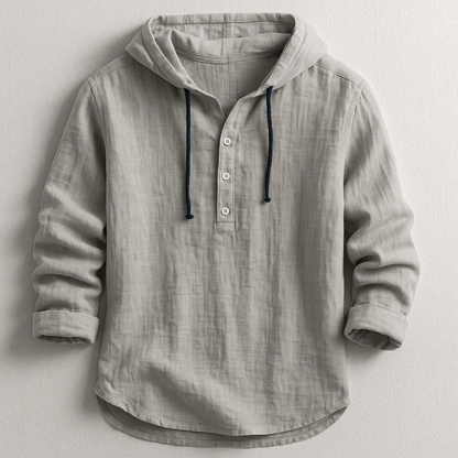 Veyra Paris™ | ADRIAN – Chemise en lin à capuche au style méditerranéen