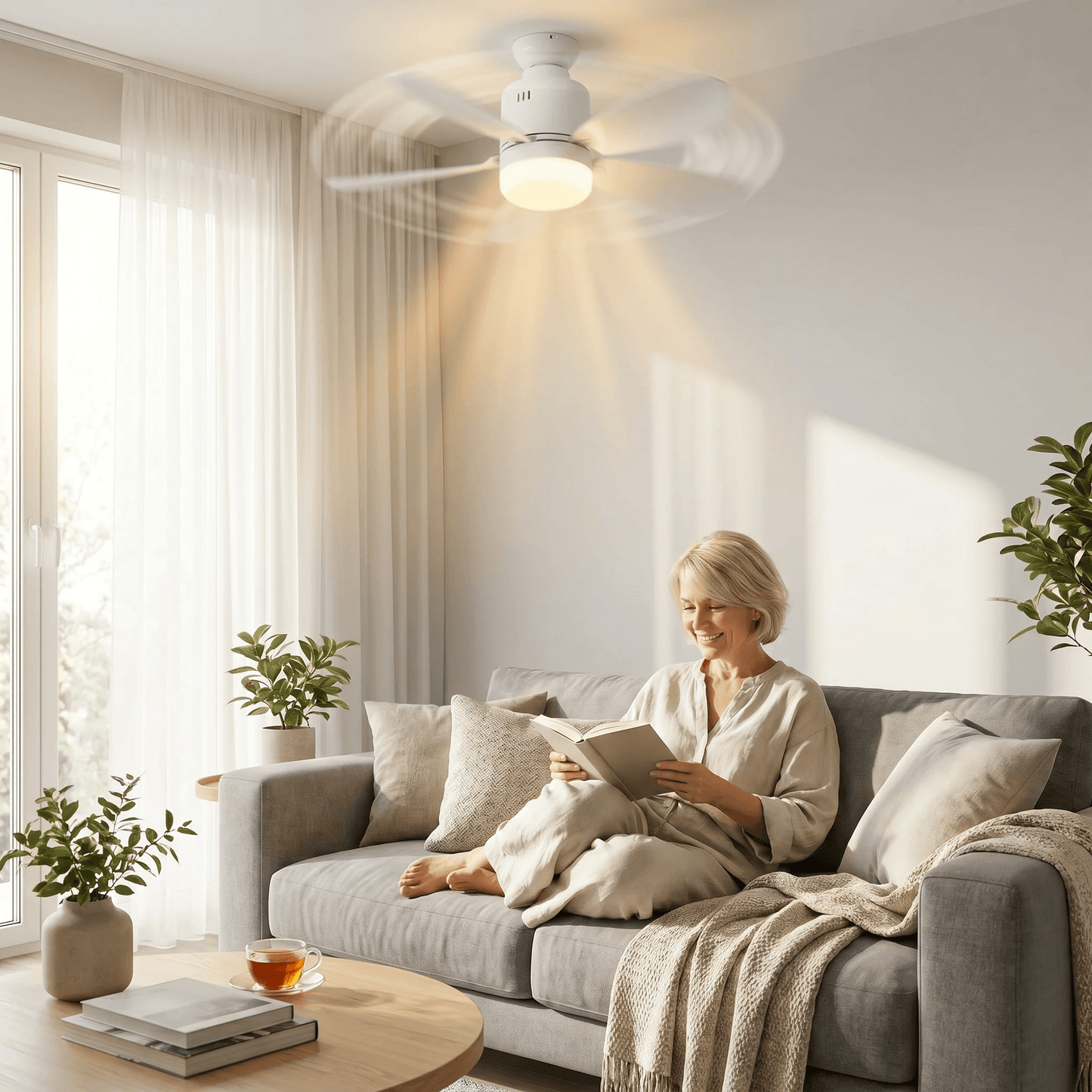 KMO V40™ | Ventilateur de Plafond avec LED Silencieux avec Télécommande