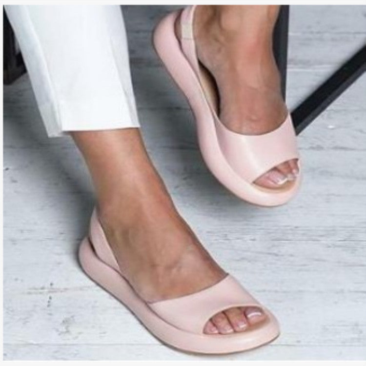 Fish-Mouth Elastic Sandals
