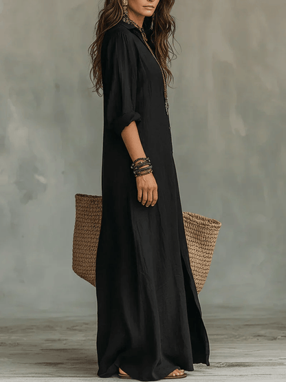 Veyra Paris™ | LÉORIA – Elegant Flowy Maxi Dress