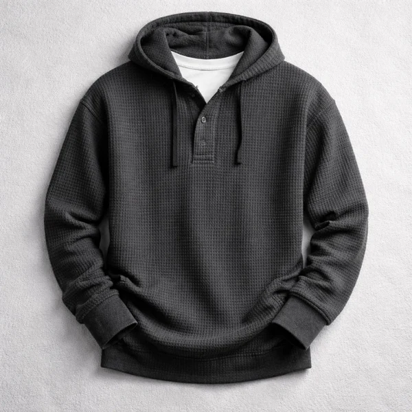 Veyra Paris™ | VELAN – Textured hoodie with a refined casual style